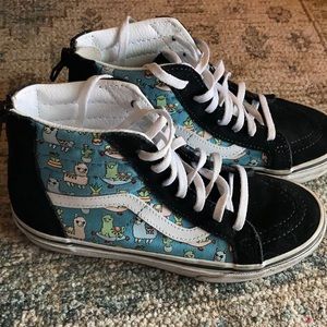 Vans Llama Hi High Top Skate Sk8 Shoes Zip Back Youth 2.5 Any Gender